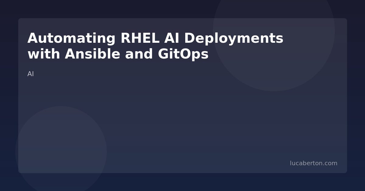 Automating RHEL AI with Ansible and GitOps